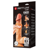 Pretty Love Sliding Skin Series Realistic Vibrating Dong 8.5 Inch Flesh Realistic Dildos